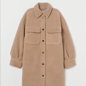 H&M faux shearling shirt coat jacket